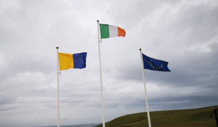 Флаги Ирландии и Украины вместе