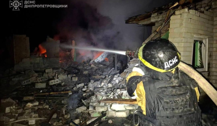 Damaged homes and businesses in Dnipropetrovsk region