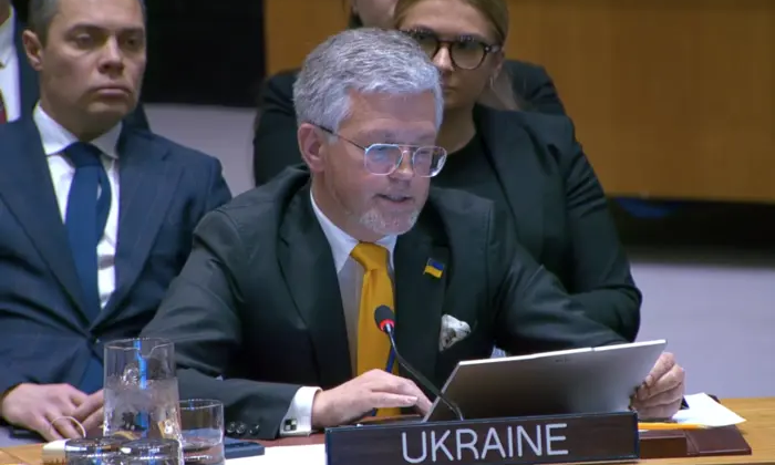 UN Agent Andriy Melnyk speaking at the meeting