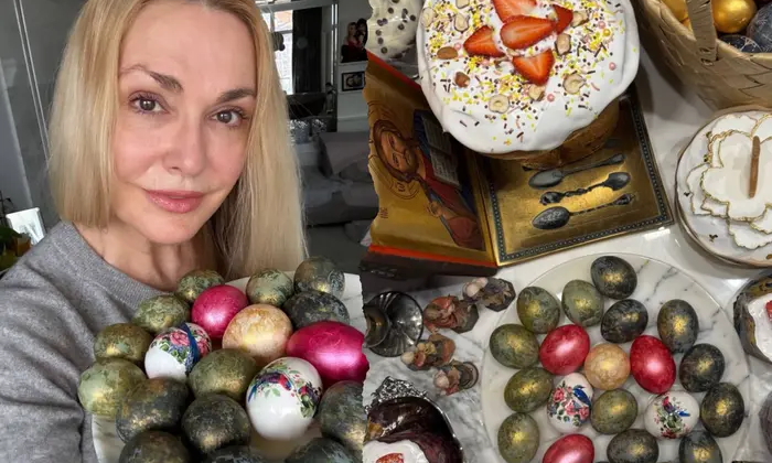 Olga Sumska prepares Easter cakes