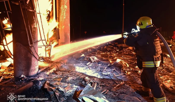 Russian drones attack gas stations in Dnipro