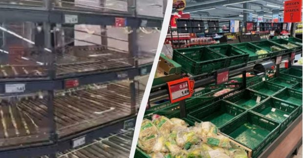 Наличие свежих продуктов в немецком супермаркете