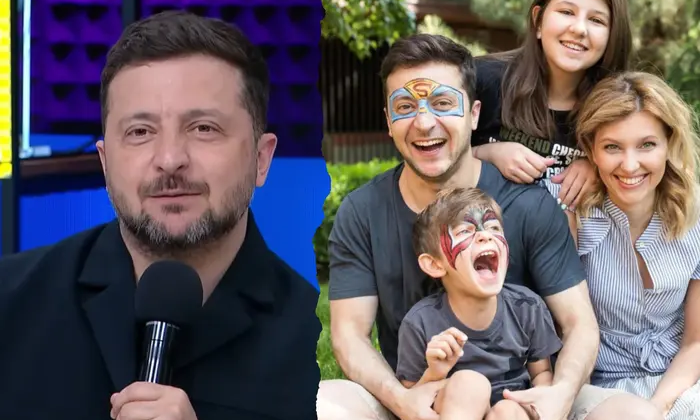Zelensky and his children in the photo