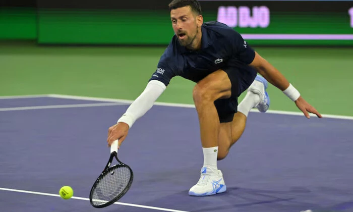 Novak Djokovic on court