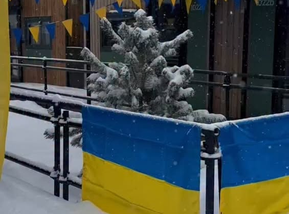 Ukrainian Olympians in village in Cortina