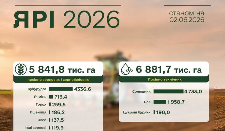 Засіяно 97% зернових полів в Україні