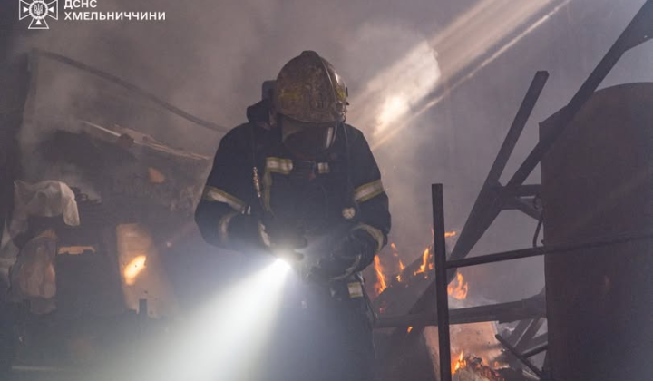 Furniture warehouse fire in Khmelnytskyi region