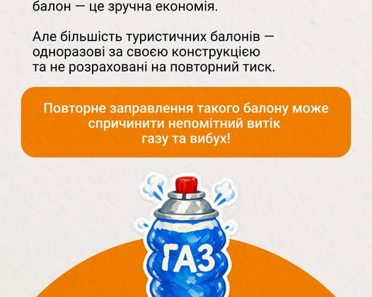 Заборонена повторна заправка газових балонів