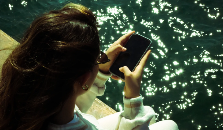 Improperly charged smartphone on the beach