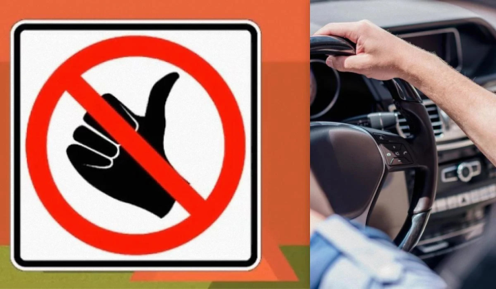 Hitchhiking prohibition sign in the USA