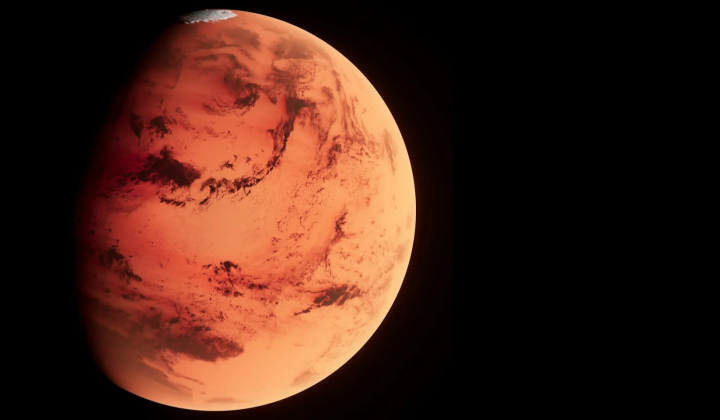 Heat anomaly under Mars southern pole