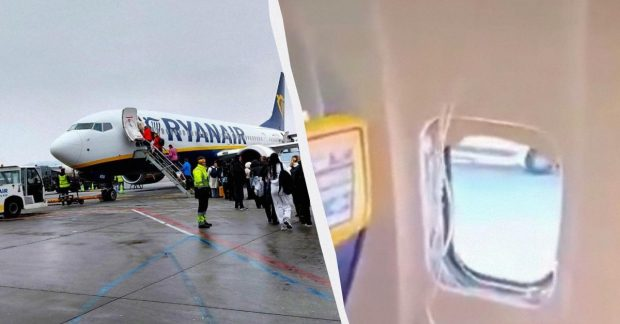 Passenger in Ryanair flight's window