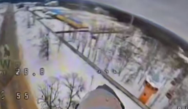 Drones on optical image of Kharkiv