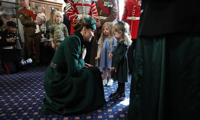 Kate Middleton with children at the parade