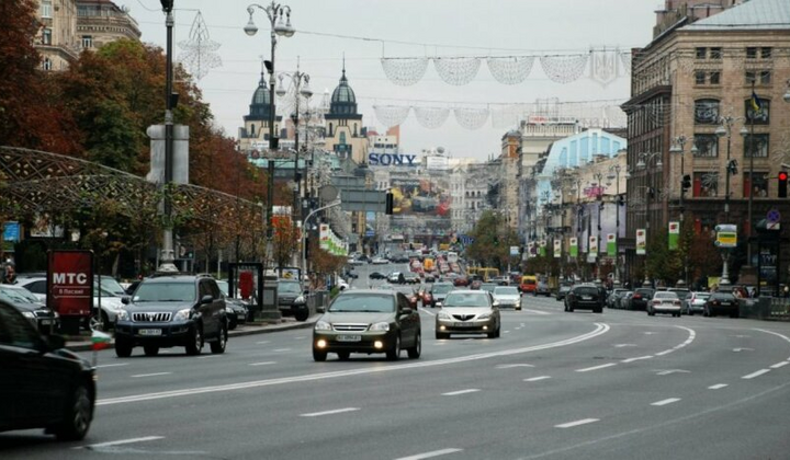 Мапа об'їзду Центру Києва на тиждень