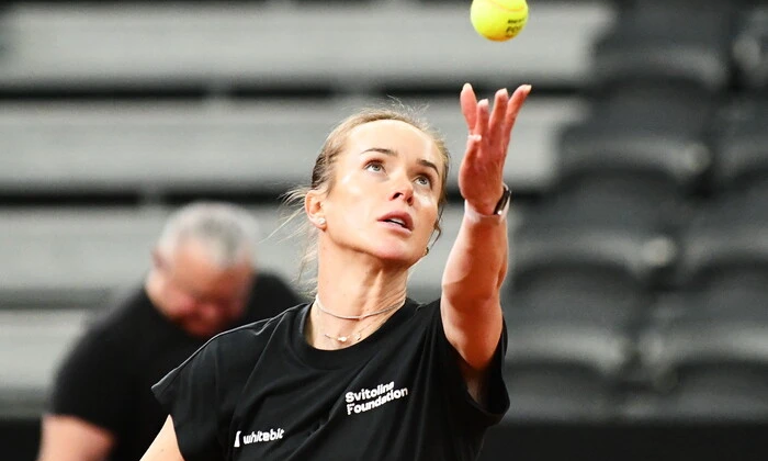 Female tennis player in national team uniform