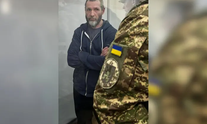 Фото суда во Львове, агент РФ перед судом.