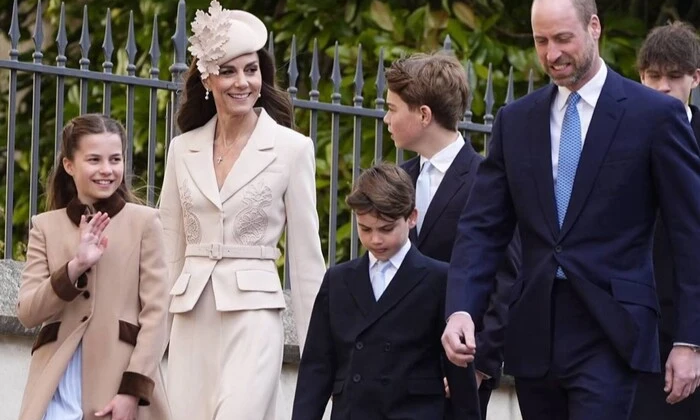 Royal family with children on Easter