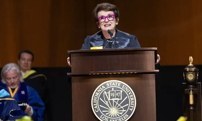 Billie Jean King with diploma