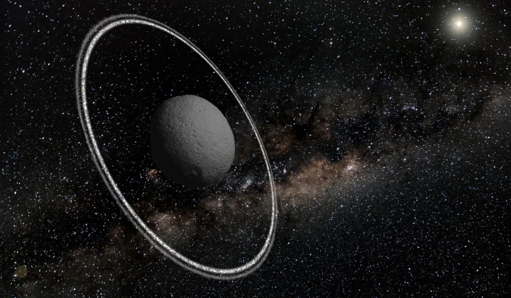 Hariklo rings captured by telescope