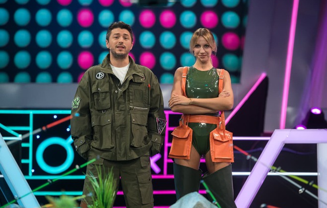 Сергій Притула та Леся Нікітюк перед зйомками