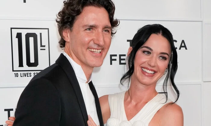 Katy Perry and Justin Trudeau on the red carpet
