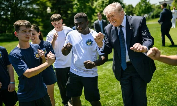 Трамп танцует YMCA с студентами