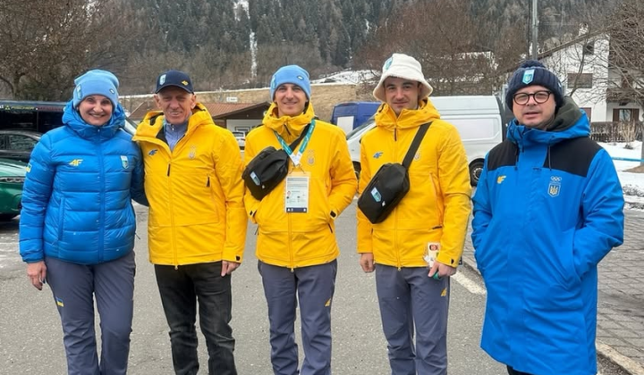 Ukrainian biathletes in Olympic village