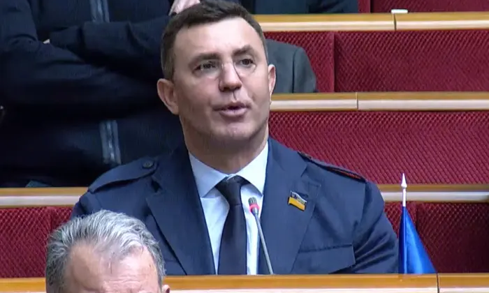 Deputy Tishchenko in unusual glasses