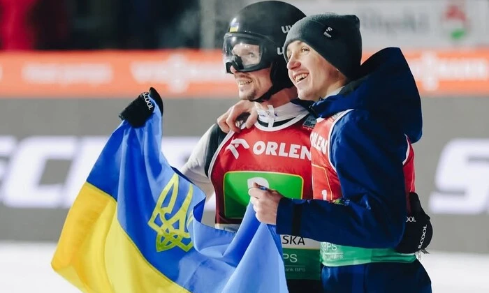 Украинские спортсмены на пьедестале победителей