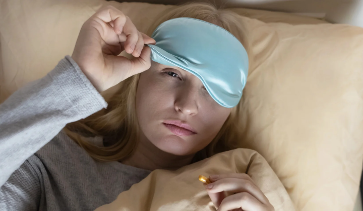 Bottle of magnesium and melatonin for sleep
