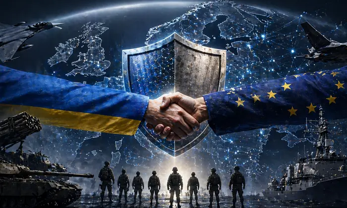 Логотип Украина, Великобритания, Норвегии для оборонного союза