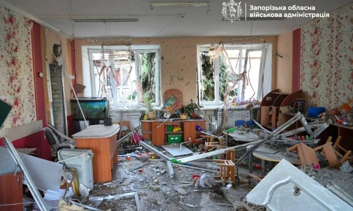 Наслідки нападу на дитсадок в Запоріжжі