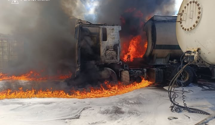 Ликвидация масштабного пожара в Запорожье