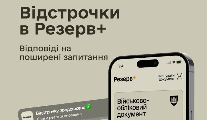 Графік продовження відстрочки в Резерв+: 22 категорії