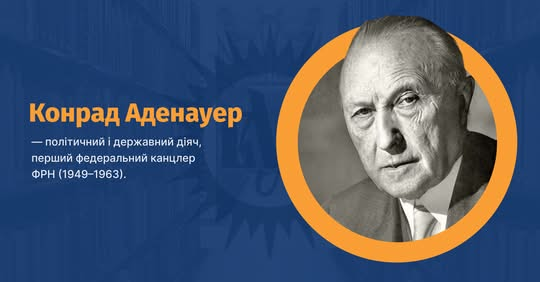 Конрад Аденауер на фоне Германии