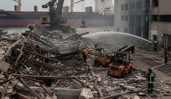 Russia strikes Odessa port, docker killed