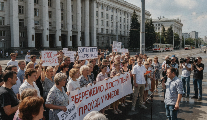 Протести бiля Київради проти підвищення проїзду