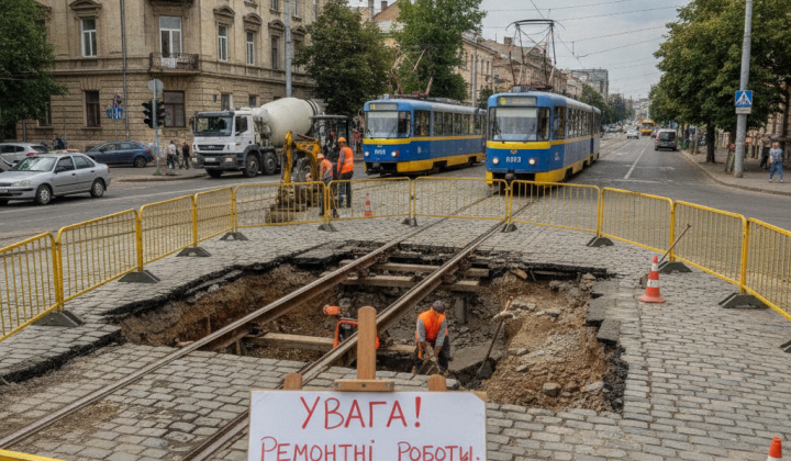 Трамвай №9 змінює маршрут через провалля