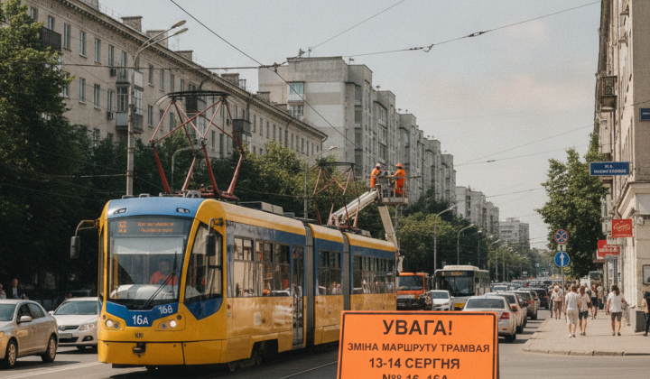 Зміни маршрутів трамваїв у Харкові
