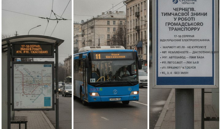 Автобуси стоять на зупинці без світла
