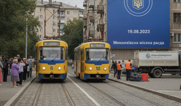 Трамваи №6 и №10 в Николаеве