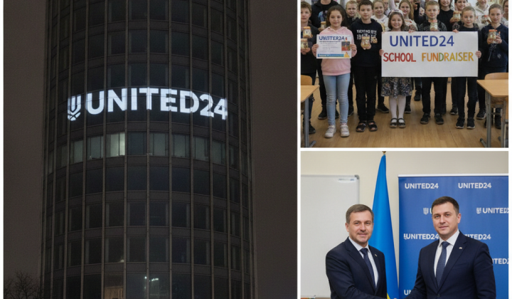Логотип UNITED24 та майже 4 мільярди доларів
