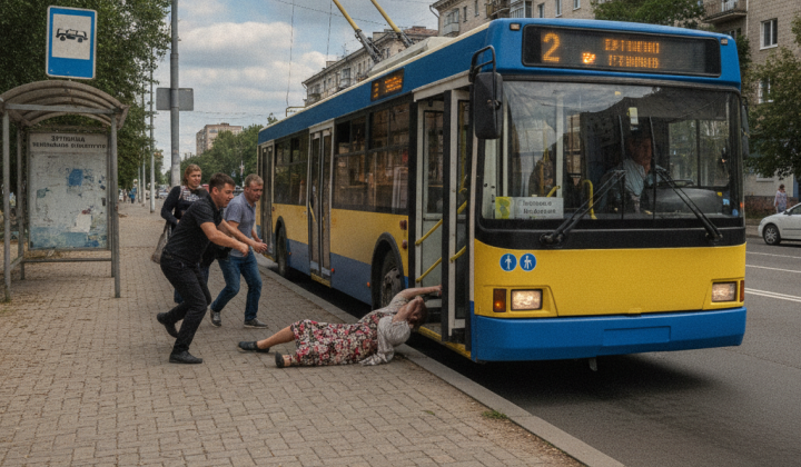 Водій тролейбуса зачинив двері пасажирці