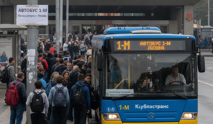 Временный автобус №1-М в Киеве