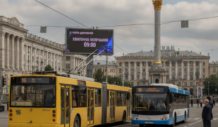 Транспорт остановился на минуту