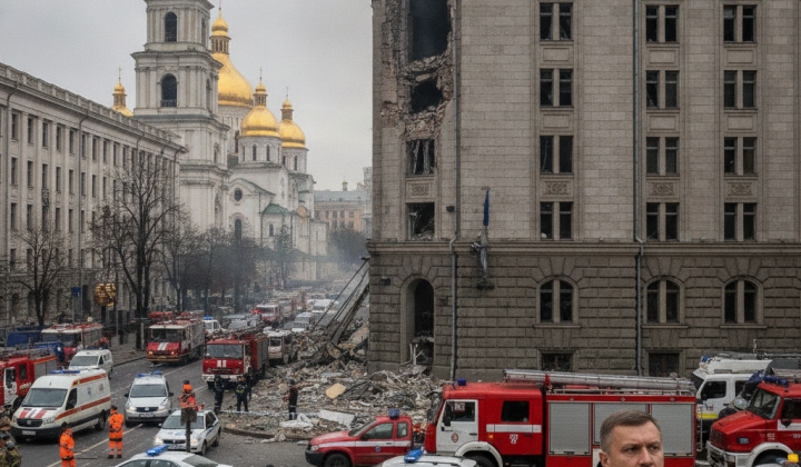 Russian drone crashes into SBU building on Volodymyrska