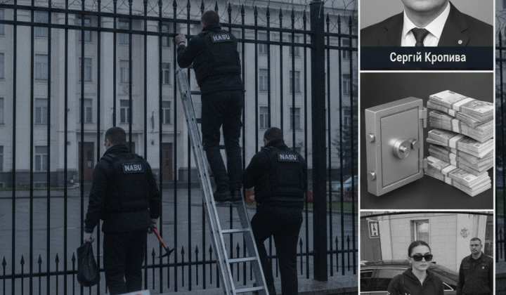 Задержанный заместитель генерального прокурора в наручниках