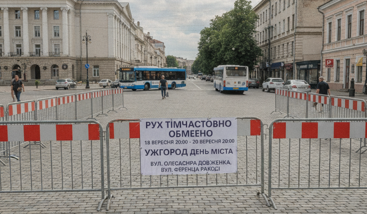 У центрі міста перекриють рух транспорту