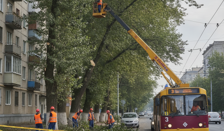 Зупинка тролейбусів на проспекті Байрона